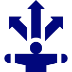 Human figure and arrows symbol