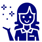 Smiling woman magic illustration