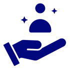 Abstract person and hand symbol