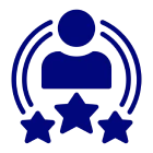 Person silhouette and star rating
